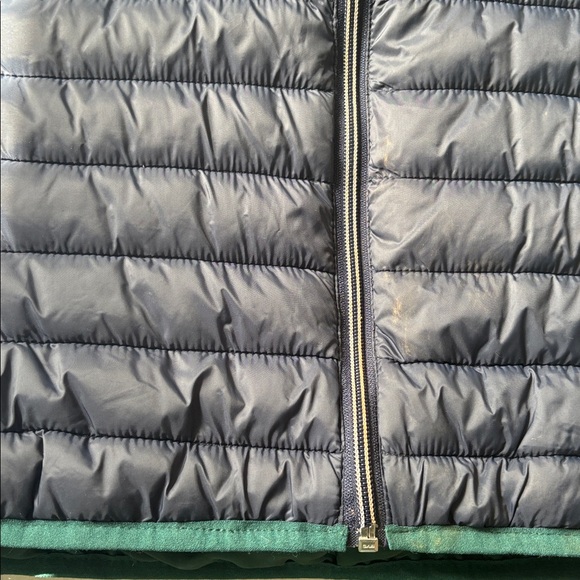 Izod Navy Quilted Puffer Vest with Green Trim - Picture 6 of 8